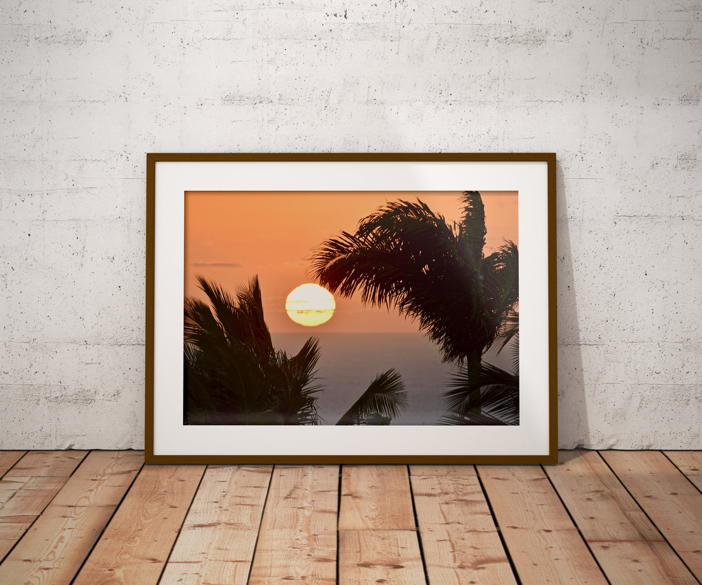 Tirage Fine Art - Coucher de soleil et palmier