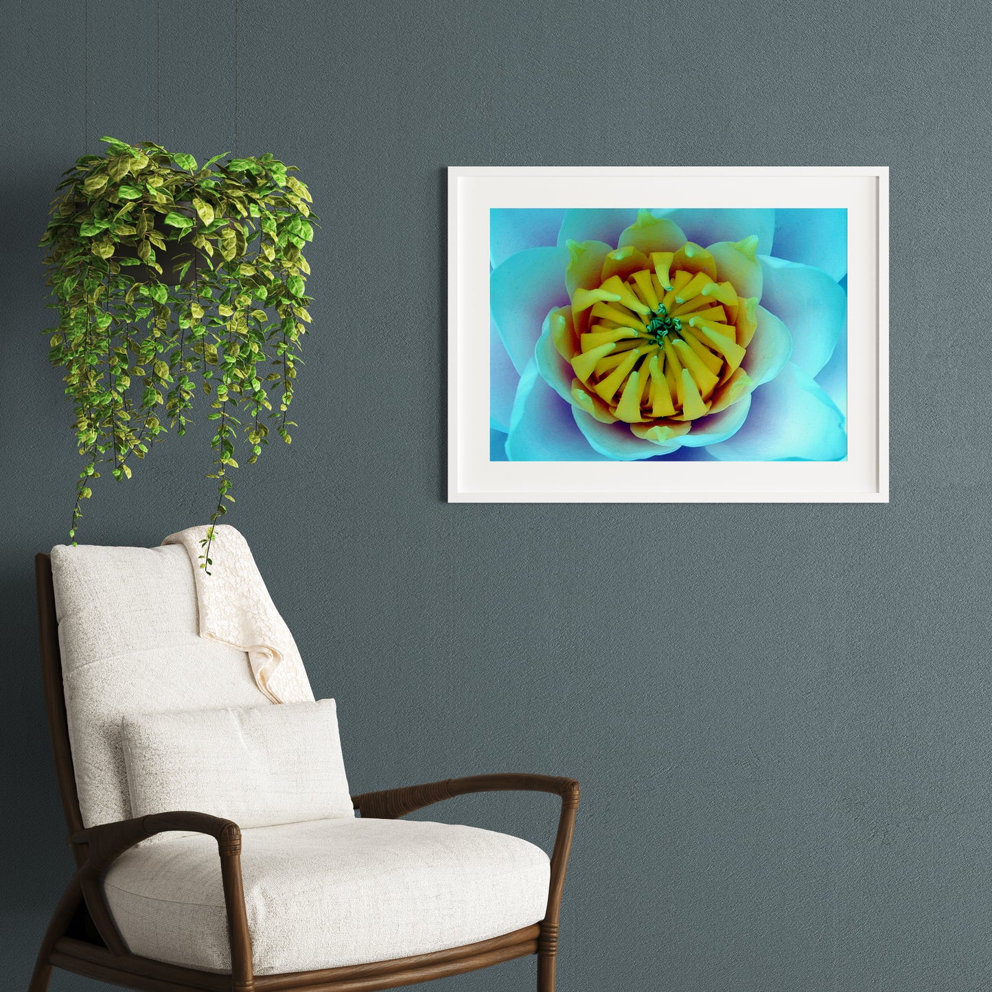 Tirage Fine Art - Fleur turquoise et jaune