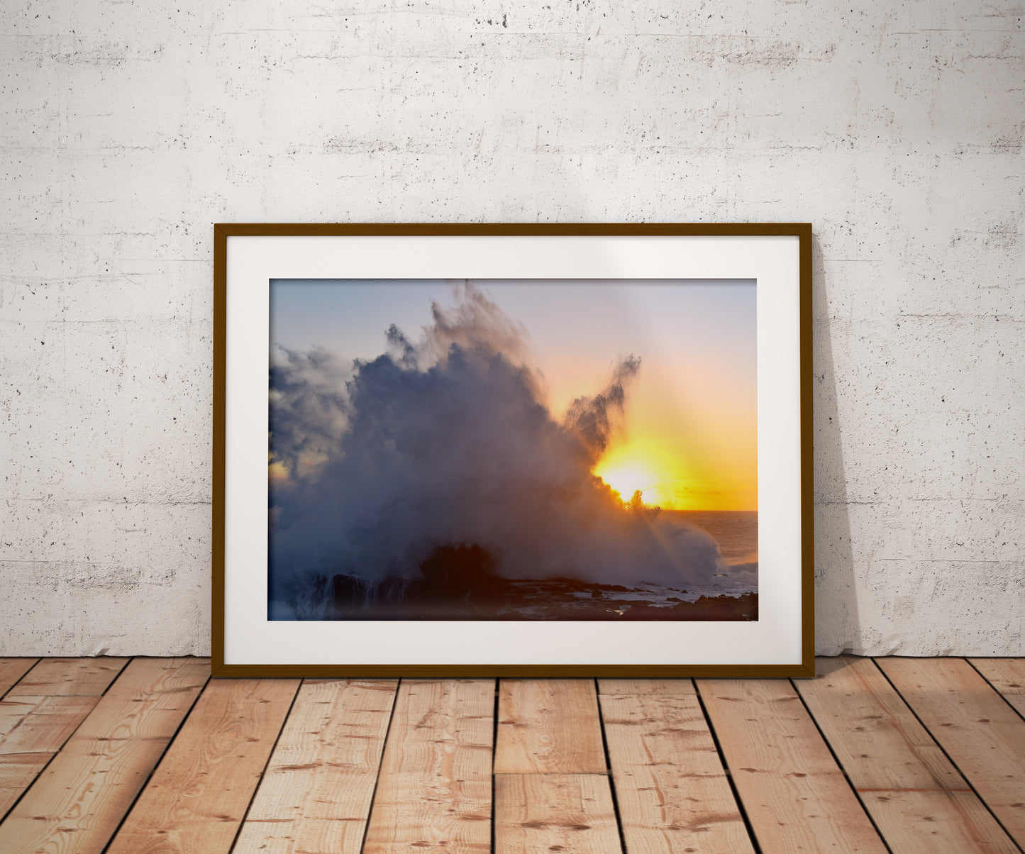 Tirage Fine Art - Forte houle et coucher de soleil