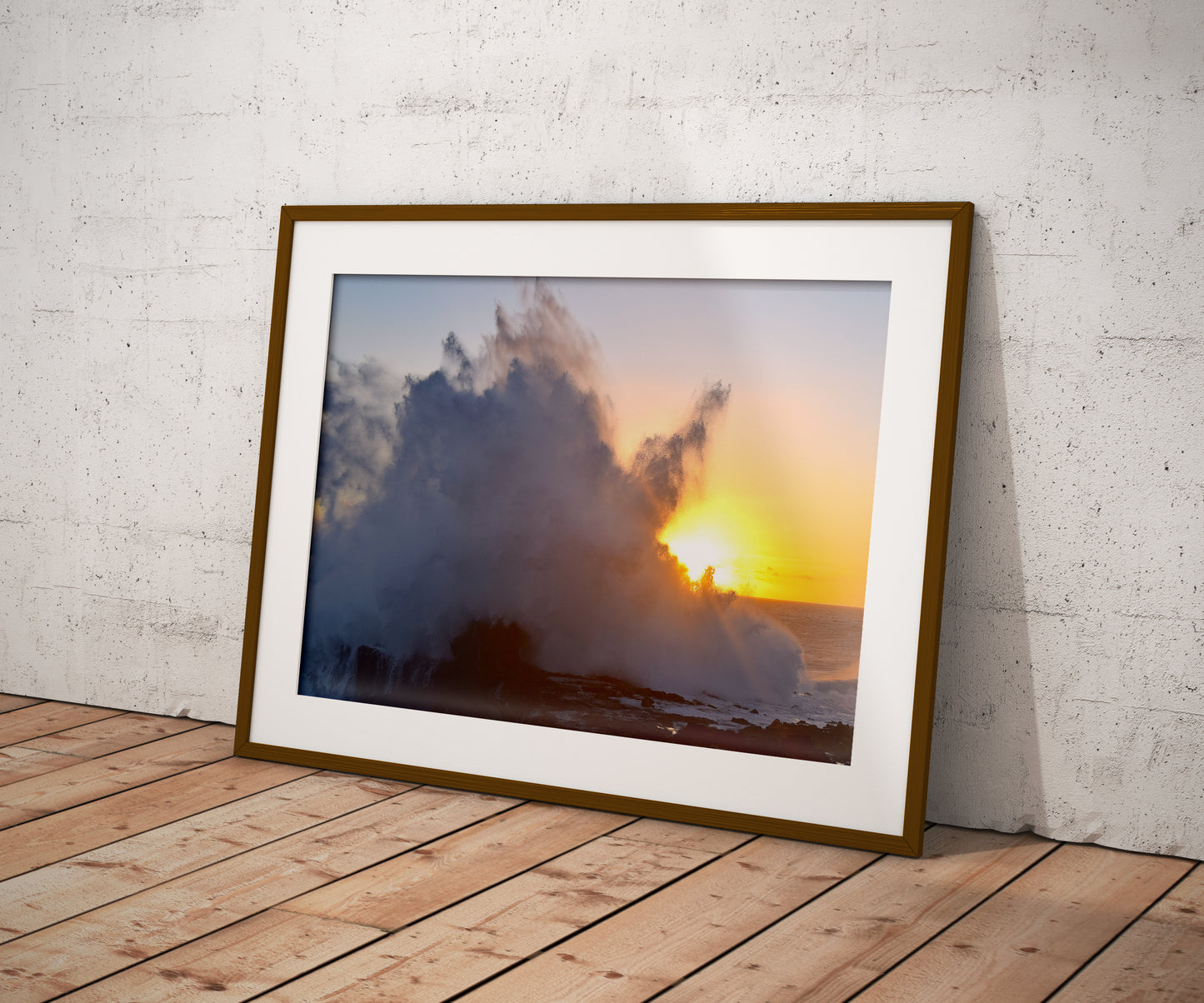 Tirage Fine Art - Forte houle et coucher de soleil