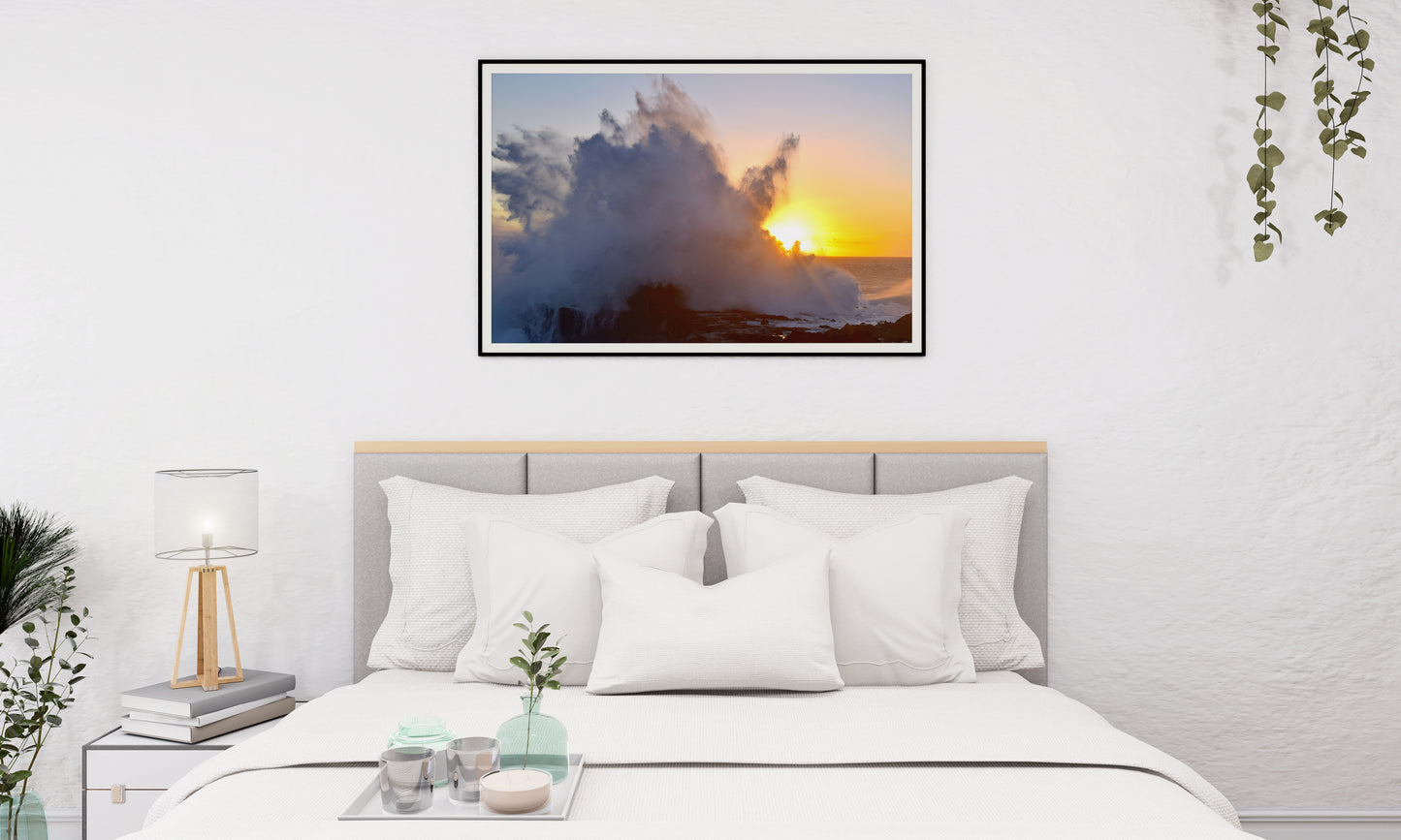 Tirage Fine Art - Forte houle et coucher de soleil