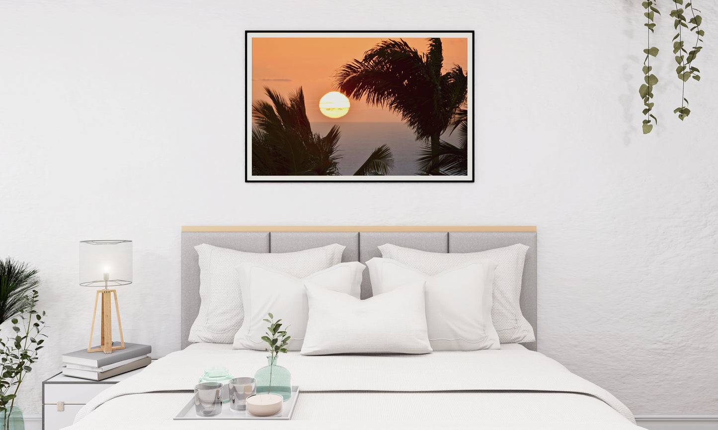 Tirage Fine Art - Coucher de soleil et palmier
