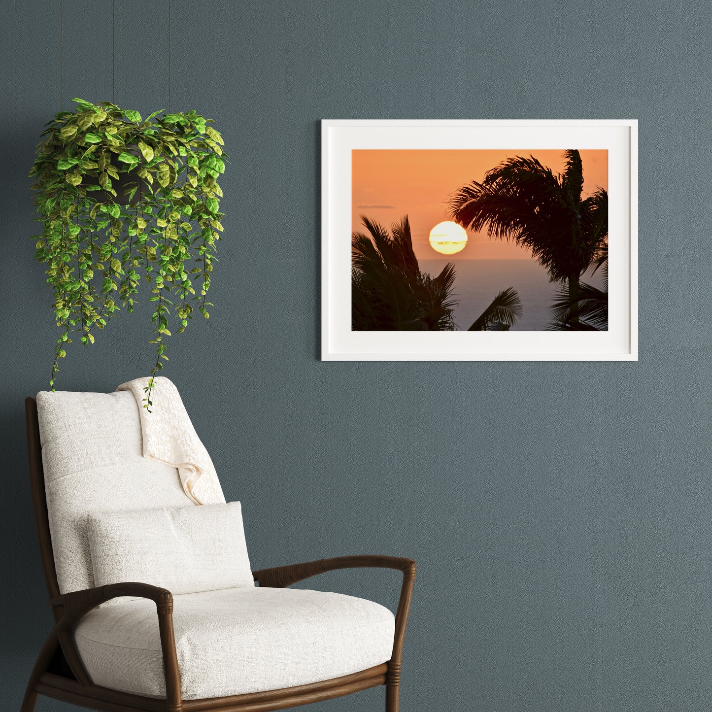 Tirage Fine Art - Coucher de soleil et palmier