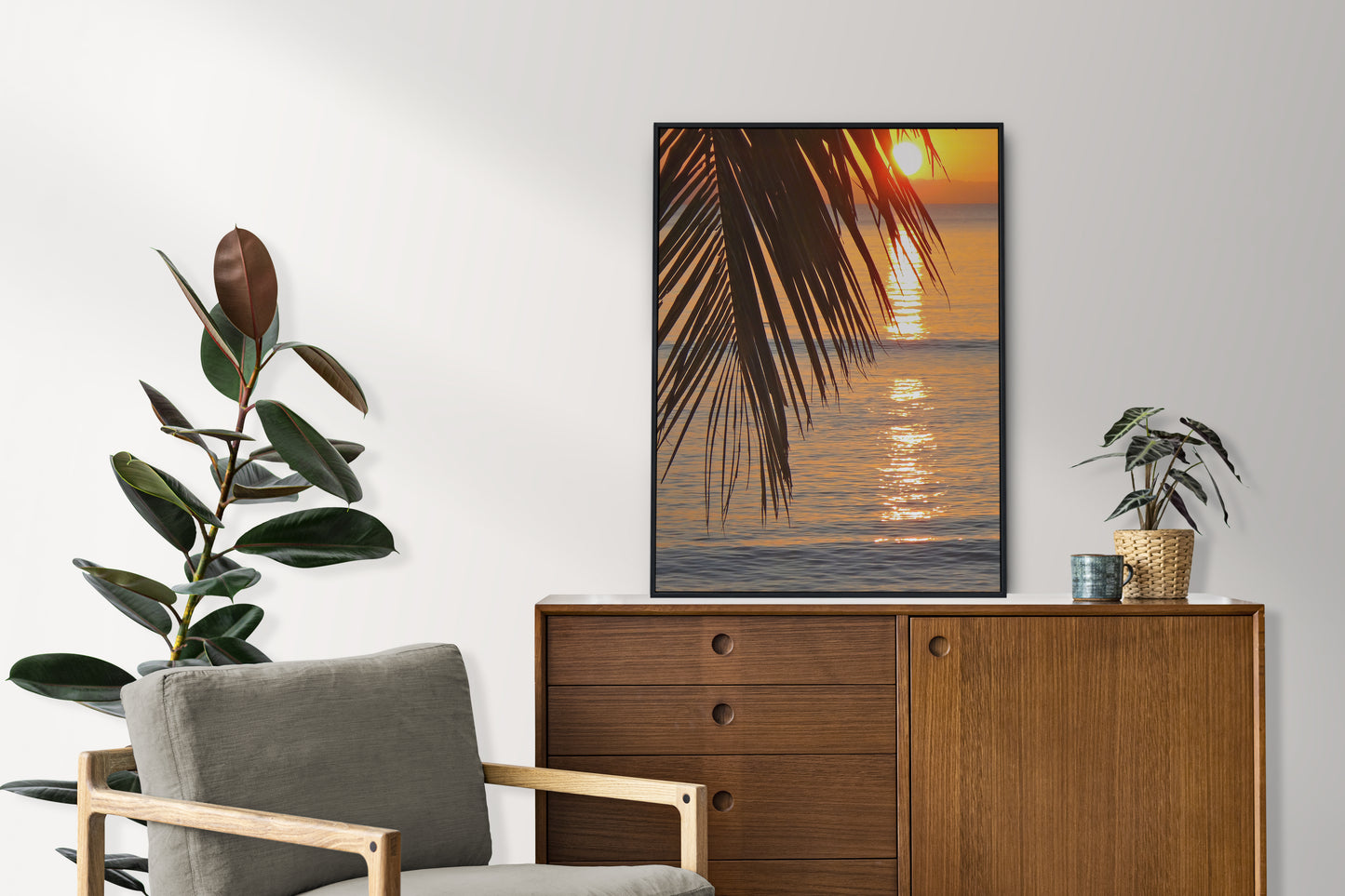 Tirage Fine Art - Coucher de soleil à Madagascar, palmier