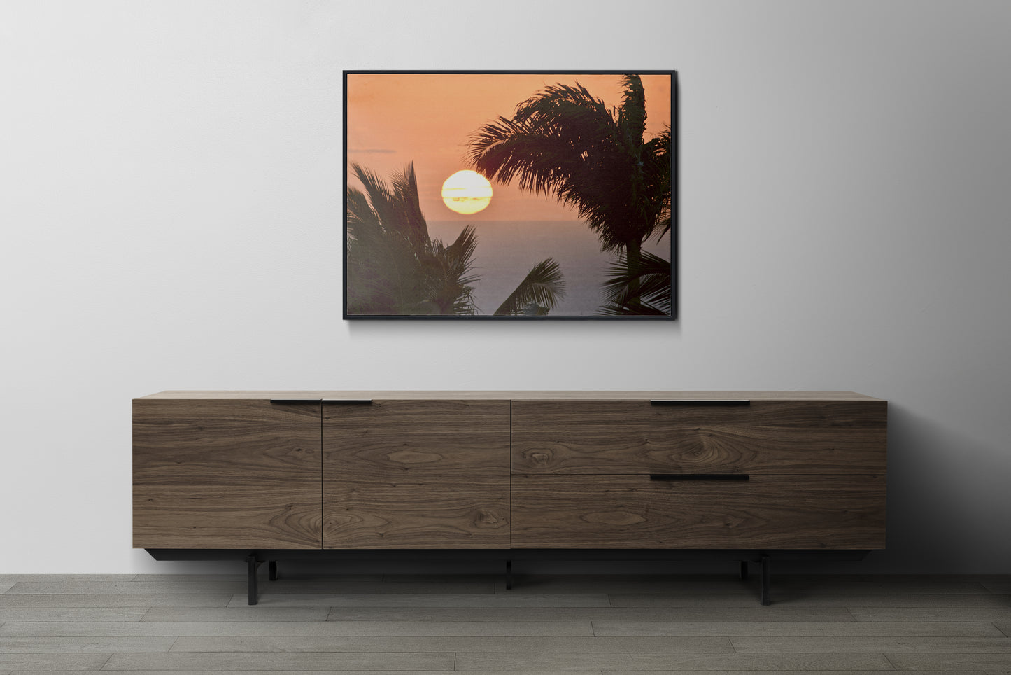 Tirage Fine Art - Coucher de soleil et palmier