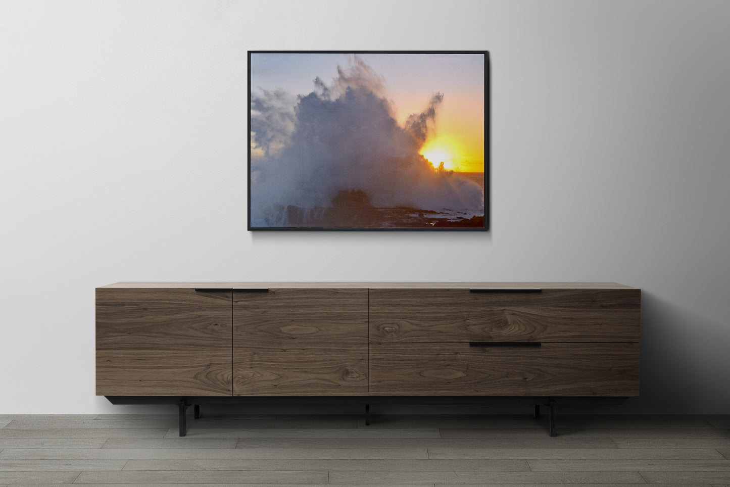 Tirage Fine Art - Forte houle et coucher de soleil