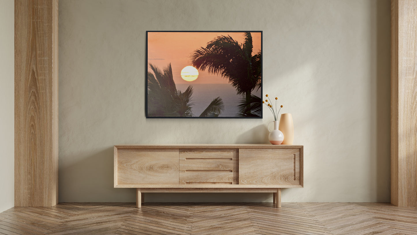 Tirage Fine Art - Coucher de soleil et palmier